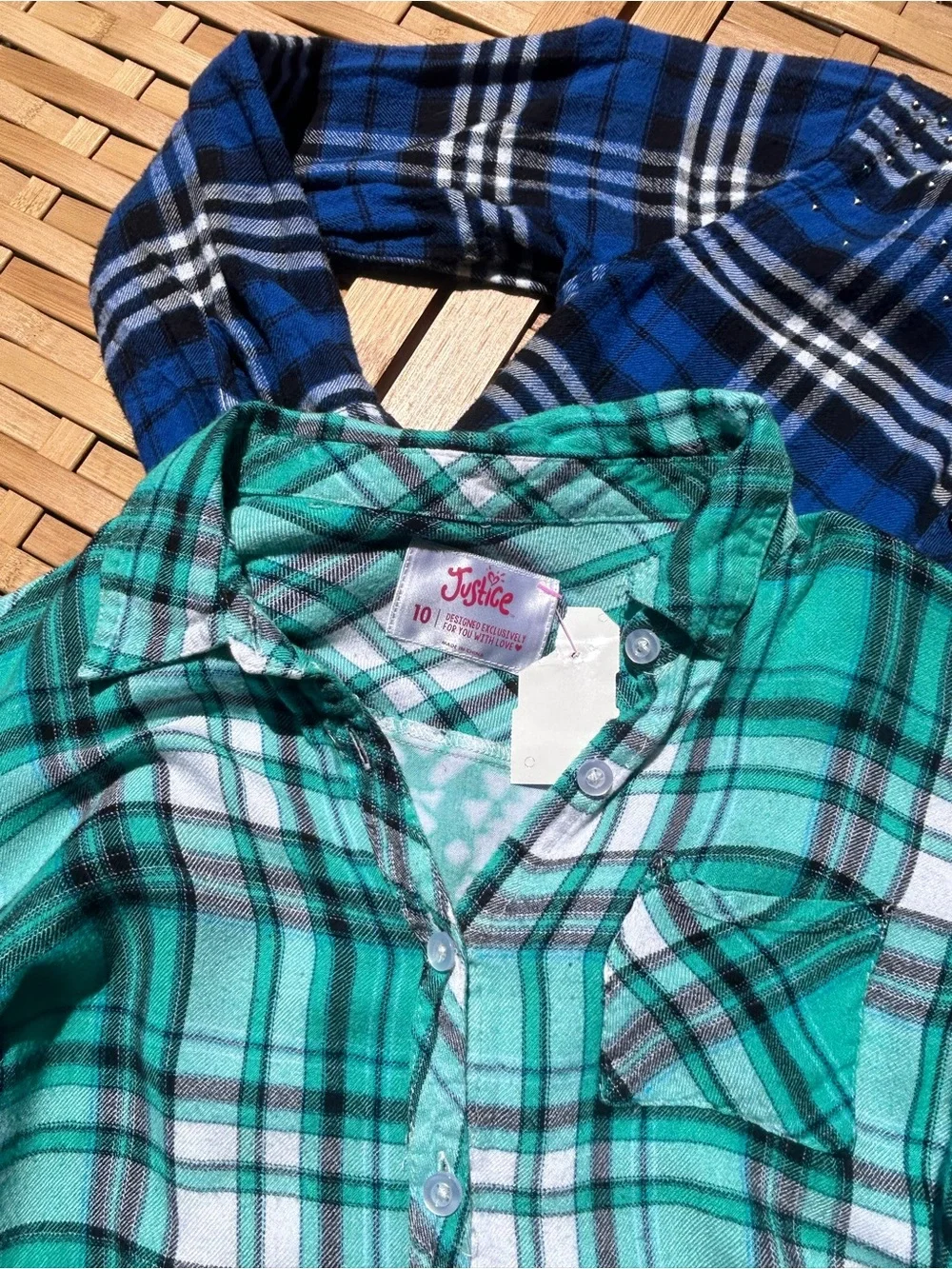 🔥3/$8- Justice- 2 light weight flannels